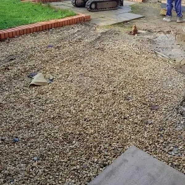 Stone sub-base laid and levelled