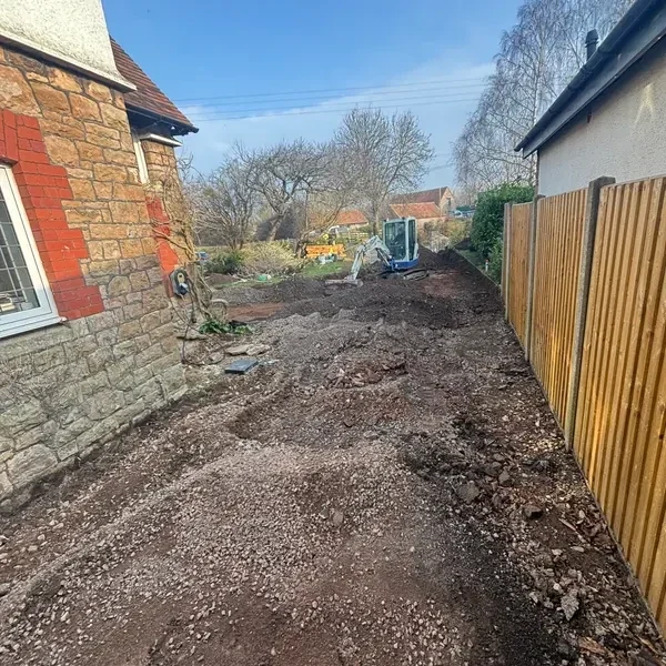 Ground cleared for a new driveway