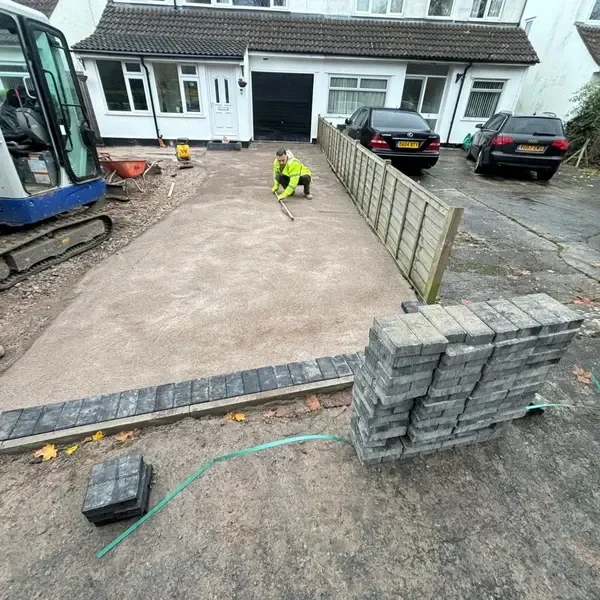 Sub-base edged and ready for block paving