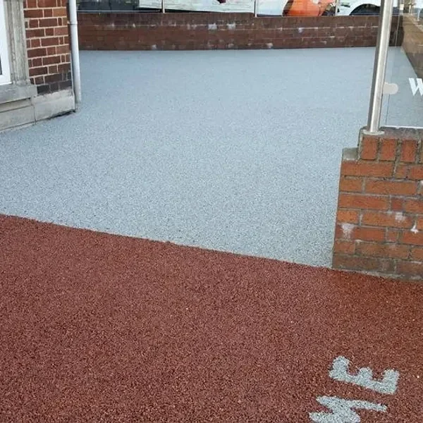 Red and silver resin bound with a welcome lettering