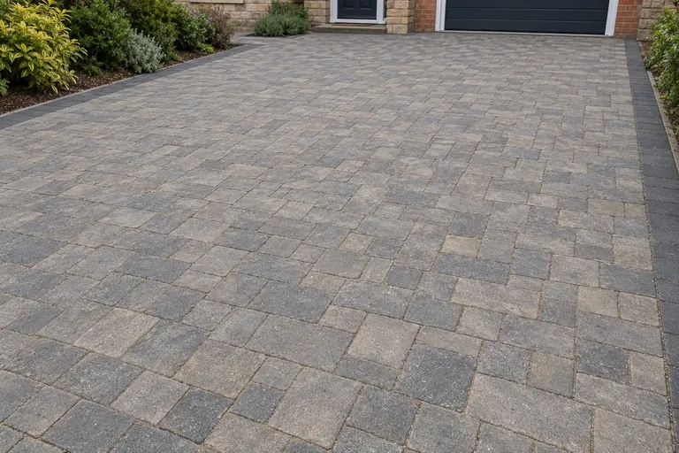 Aged grey blocks, illustration of block paving