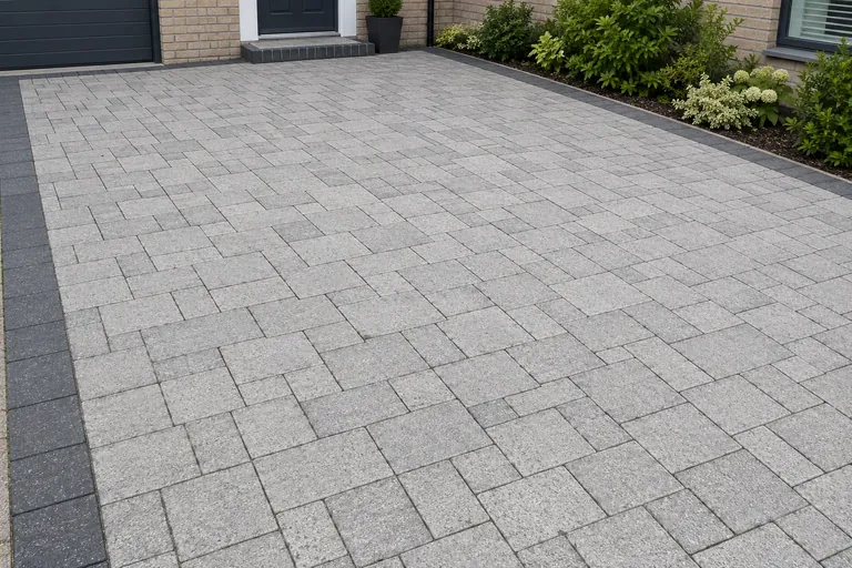 Silver aggregate blocks, illustration of block paving