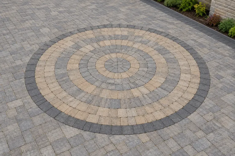 Circle feature, illustration of block paving