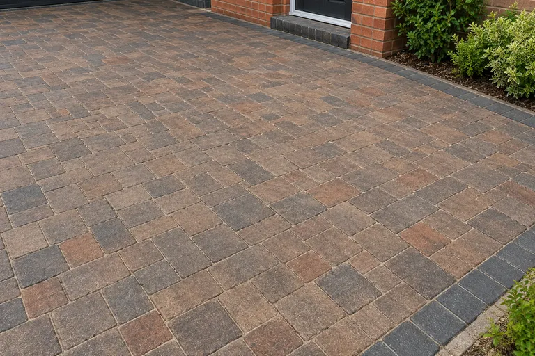 Traditional brown blocks, illustration of block paving