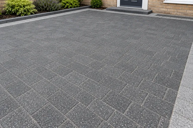 Graphite aggregate blocks, illustration of block paving