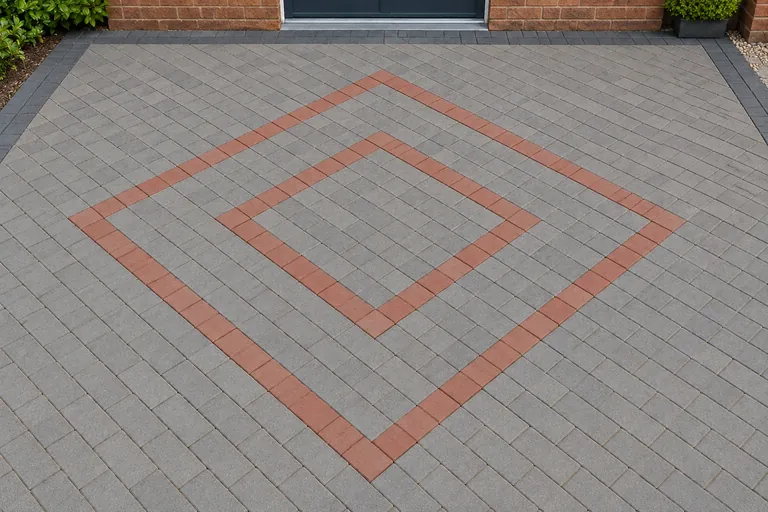 Double diamond inlay, illustration of block paving