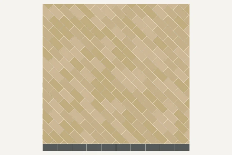 45° stretcher bond, laying diagram of block paving