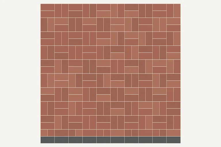 Basketweave, laying diagram of block paving