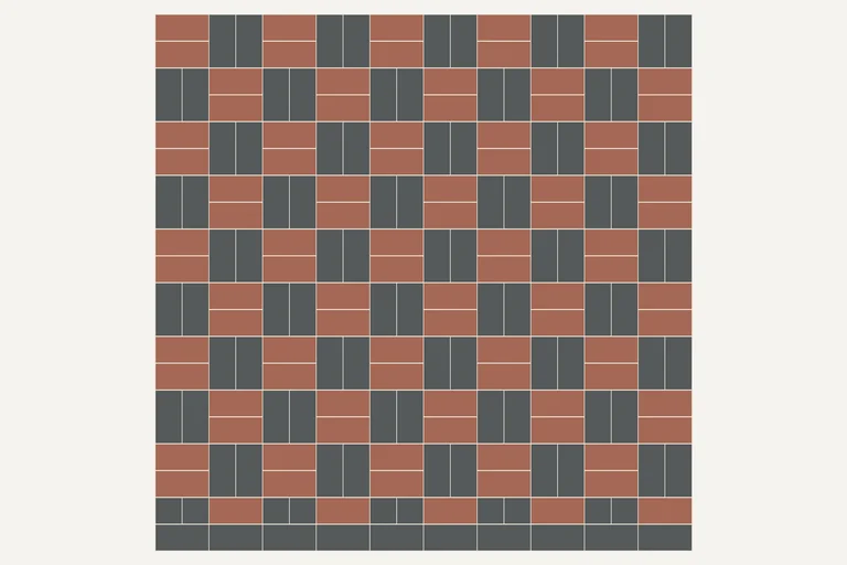 Contrasting basketweave, laying diagram of block paving