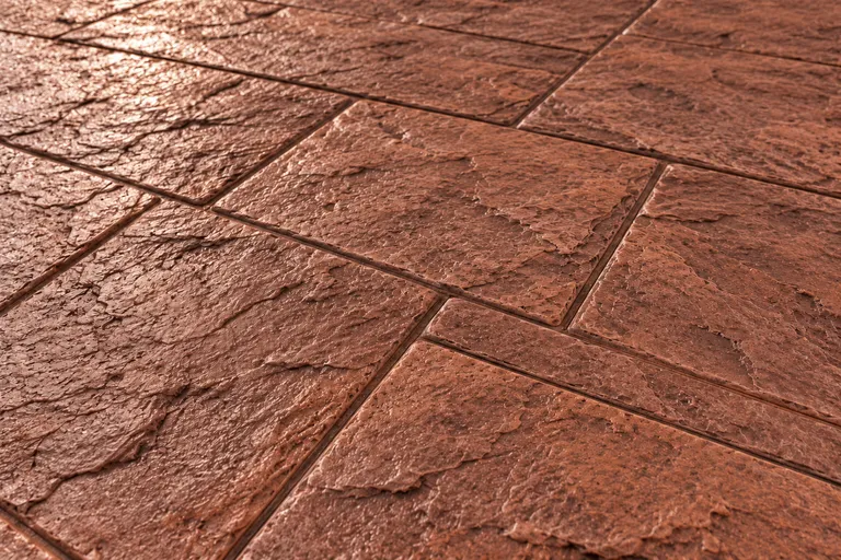 Brick red, illustration of imprinted concrete
