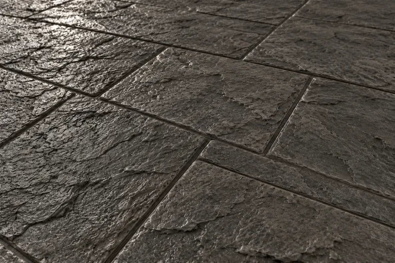 Charcoal, illustration of imprinted concrete