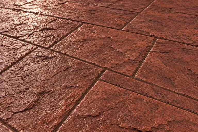 Deep red, illustration of imprinted concrete