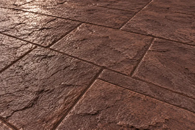 Mahogany, illustration of imprinted concrete