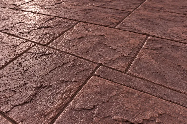 Plum, illustration of imprinted concrete