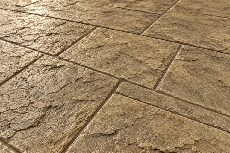 Purbeck stone, illustration of imprinted concrete