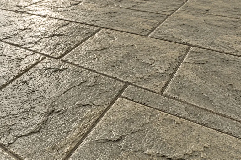 Steadman buff, illustration of imprinted concrete