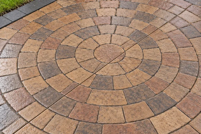 Cobble circle, illustration of imprinted concrete