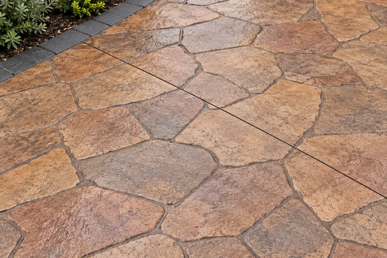 Random stone, illustration of imprinted concrete