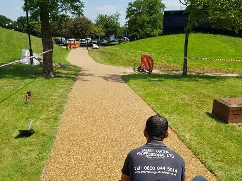 Resin bound footpath through a public green space