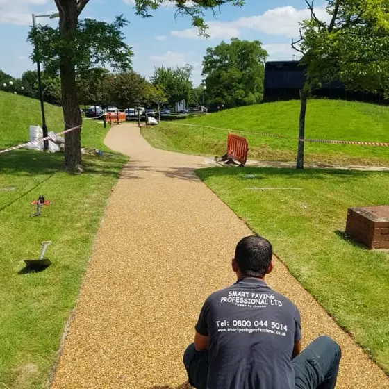 Resin bound path through a public green space