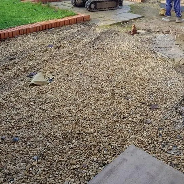 Stone sub-base laid and levelled