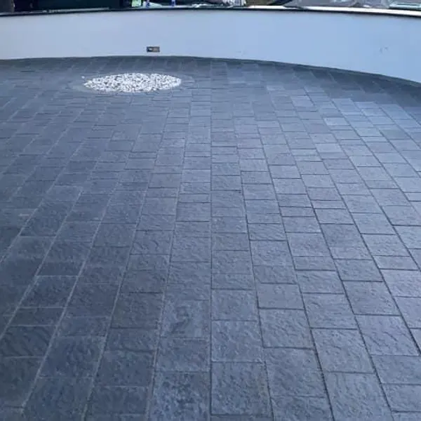 Imprinted concrete with a printed medallion