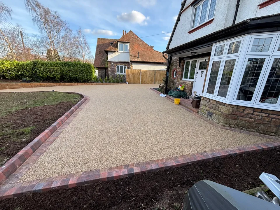Resin bound driveway in front of a period house