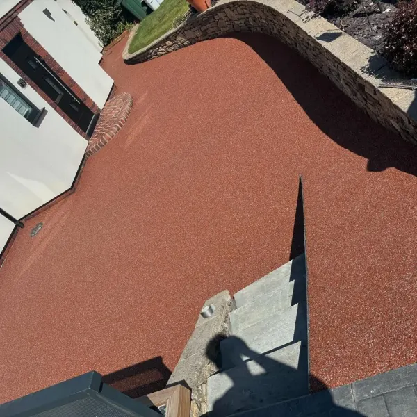Red resin bound driveway