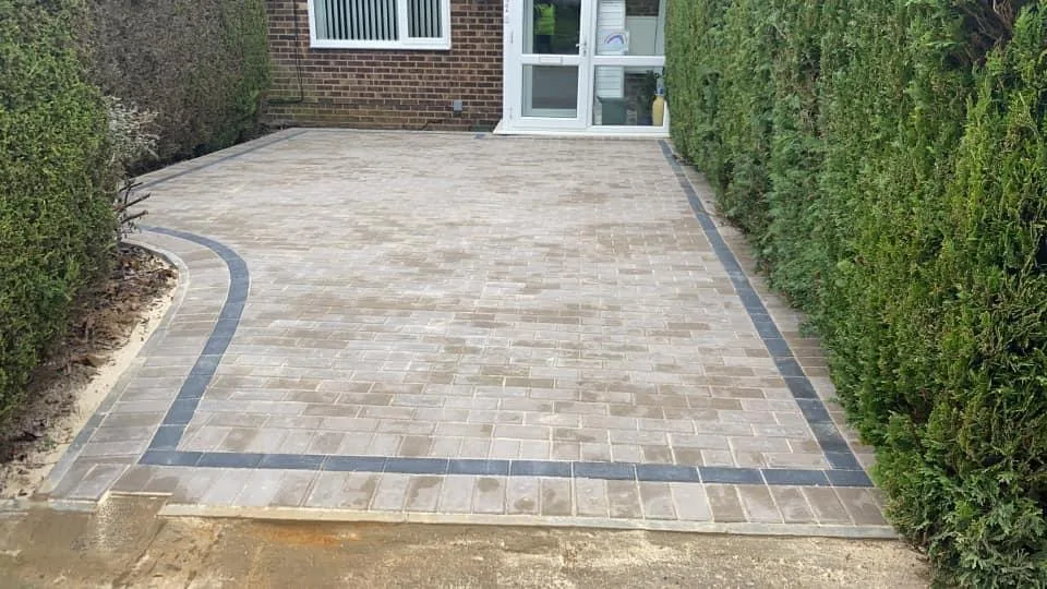 block paving driveway aerial Bristol
