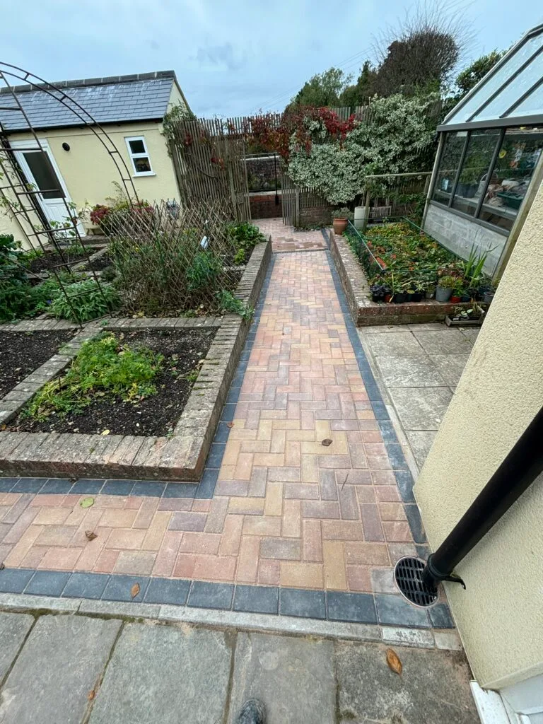 block paving path Bristol side entrance